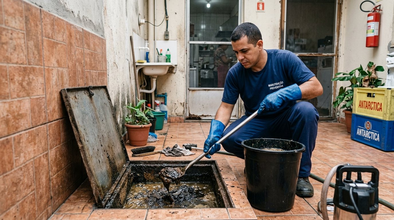 Limpeza de Caixa de Gordura com Equipe em Aracaju‑SE